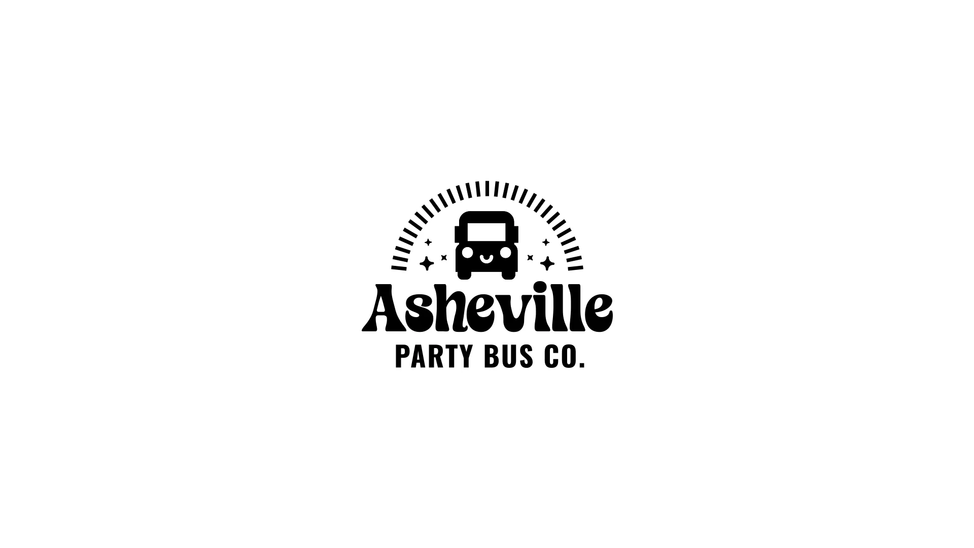 Branding Asheville Party Bus. Parties for various occasions on a bus. Mock Up Turyk Studio.